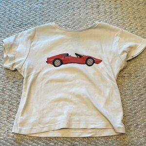 Realisation par' White T-Shirt with Red Car Design